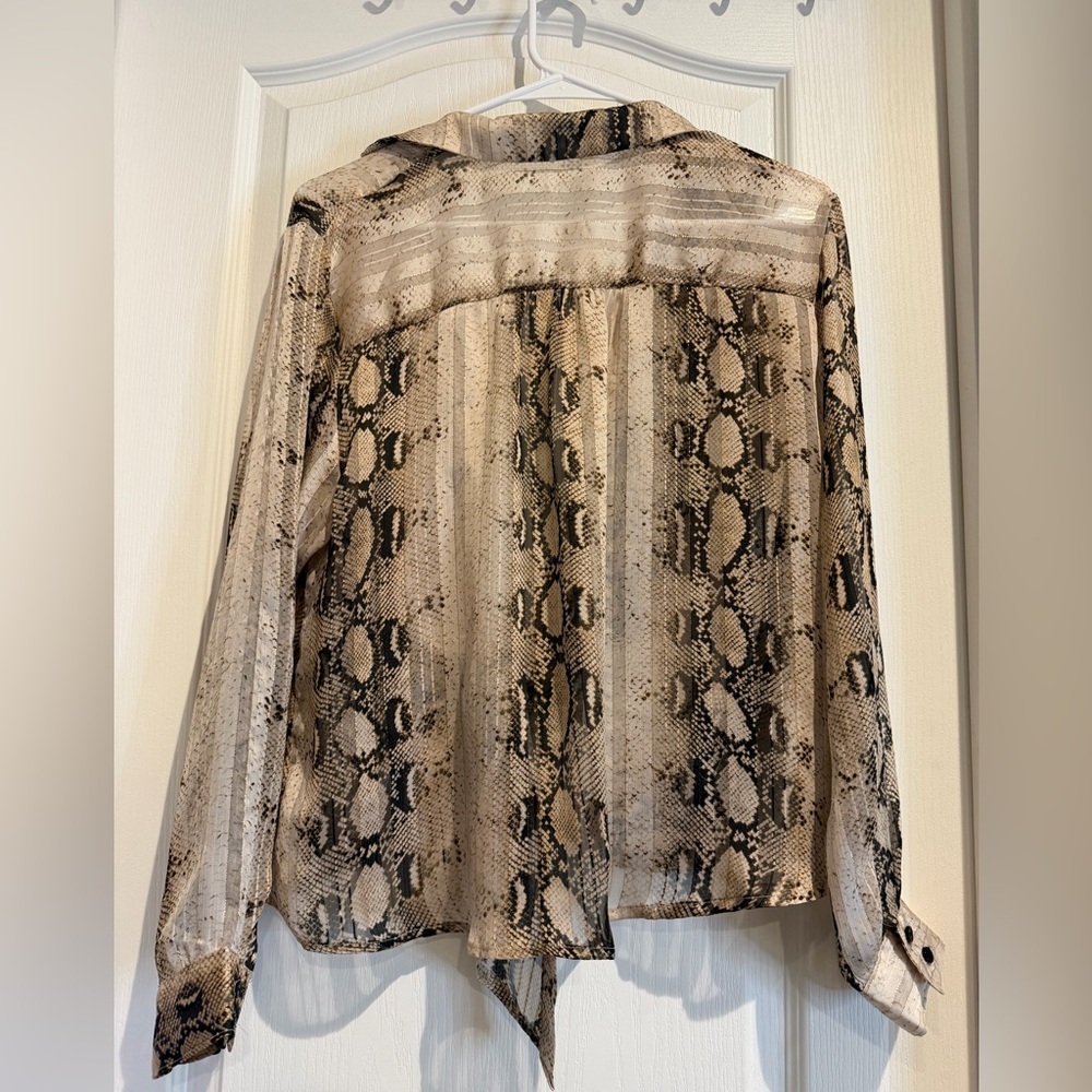Timing Beige and Brown Patterned Blouse - Picture 2 of 5